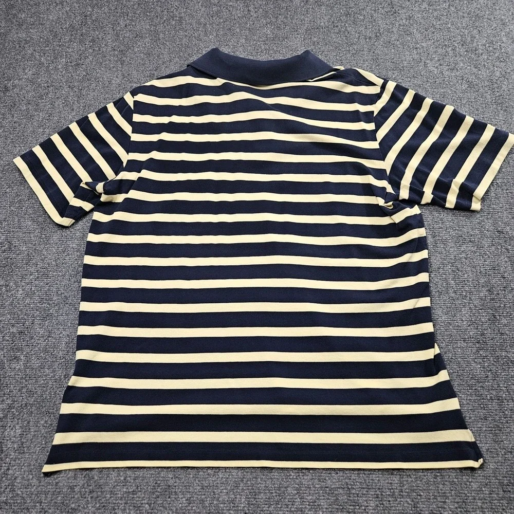Polo‎ Golf Ralph Lauren Polo Shirt Mens XL Navy Yellow Striped Pima Country Club